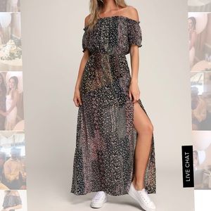 Floral off the shoulder maxi dress